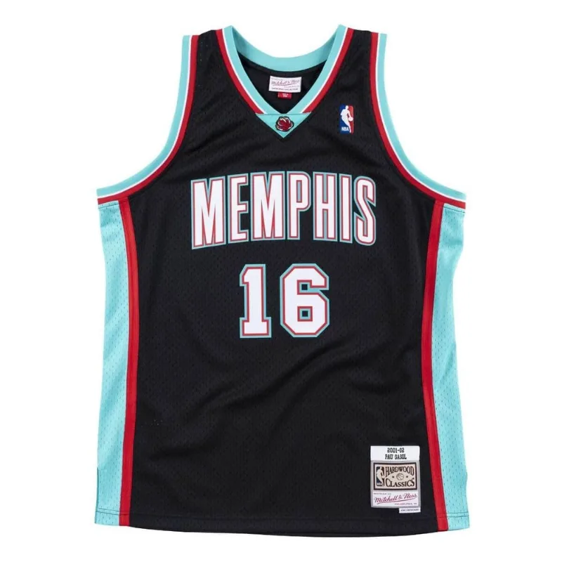 Regata Mitchell & Ness Swingman Jersey Memphis Grizzlies 2001-02 Pau Gasol Preta - XGG