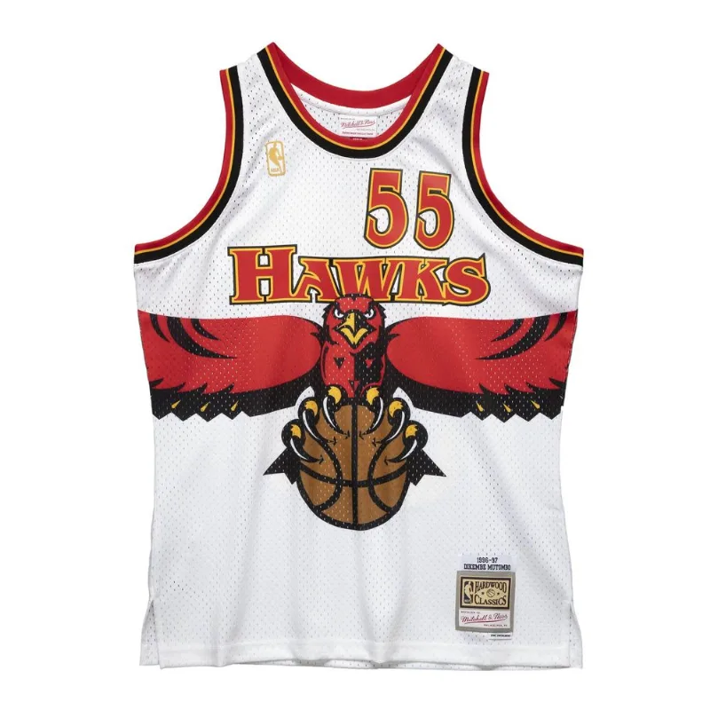 Regata Mitchell & Ness Swingman Jersey Atlanta Hawks 1996-97 Dikembe Mutombo Branca - G