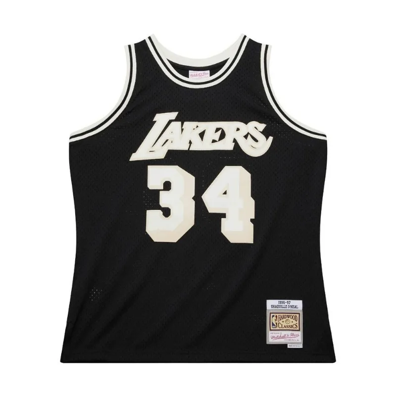 Regata Mitchell & Ness Off Court Swingman Jersey Los Angeles Lakers 1996-97 Shaquille O'Neal Preta - XGG