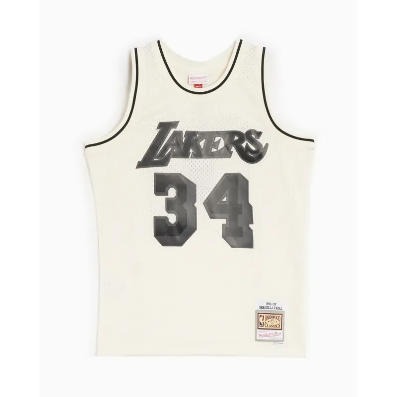 Regata Mitchell & Ness Off Court Swingman Jersey Los Angeles Lakers 1996-97 Shaquille O'Neal Off White - XGG