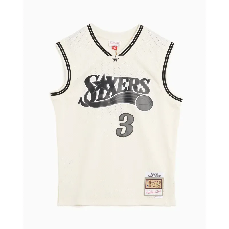Regata Mitchell & Ness Off Court Swingman Jersey Philadelphia 76Ers 2000-01 Allen Iverson Off White - M