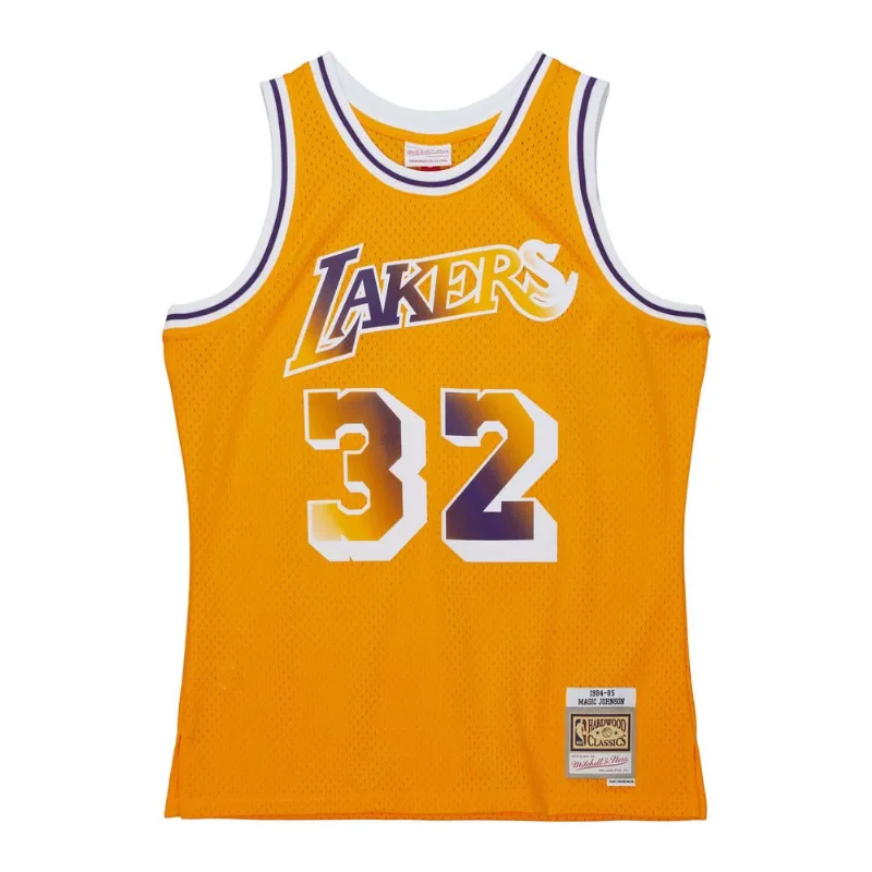 Regata Mitchell & Ness Big Face 7.0 Swingman Jersey Los Angeles Lakers 1984-85 Magic Johnson Amarela - M