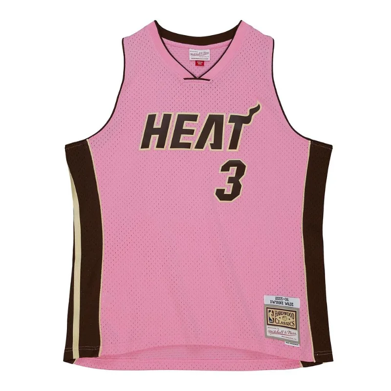 Regata Mitchell & Ness Pink Sugar Bacon Swingman Jersey Miami Heat 2005-06 Dwyane Wade Rosa - G