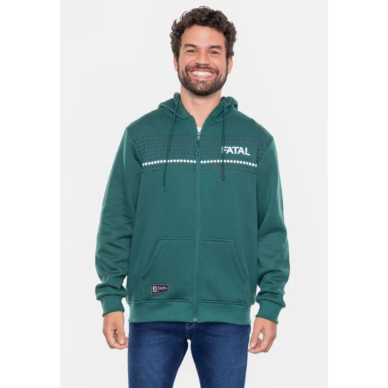 Moletom Fatal Fashion Basic Canguru Aberto Verde Militar - P