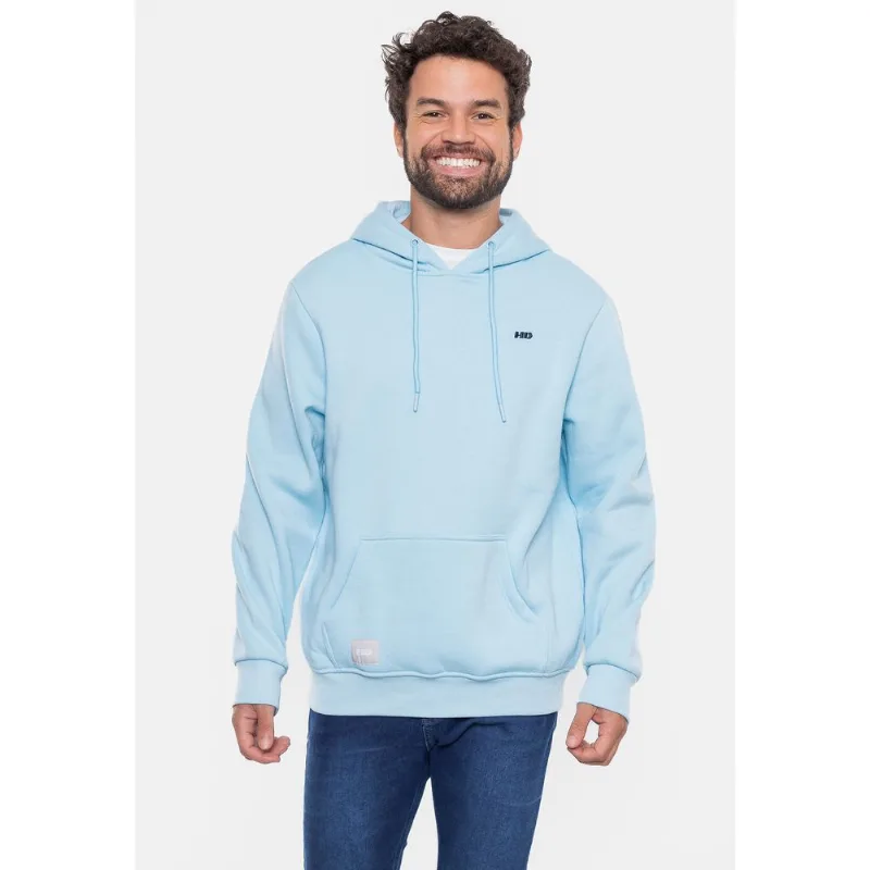 Moletom HD Canguru Fechado Azul Claro - M