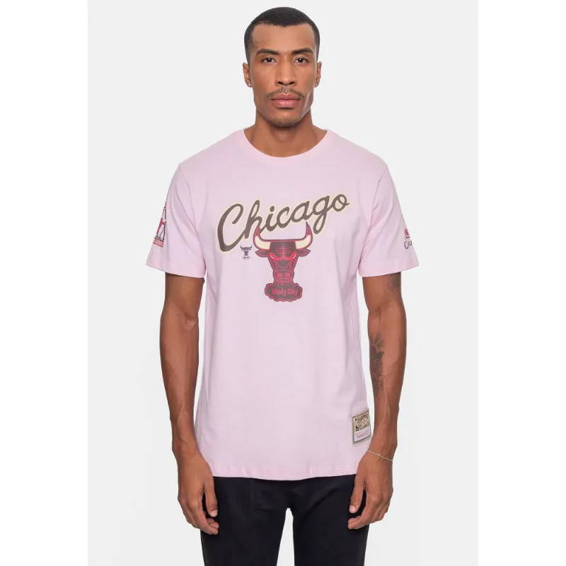 Camiseta Mitchell & Ness Masculina Sugar Bacon Chicago Bulls Rosa Ballet - G