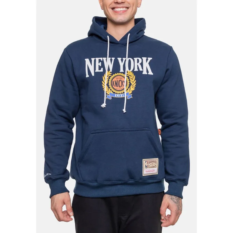 Moletom Mitchell & Ness Masculino Collegiate New York Knicks Azul Escuro - GG