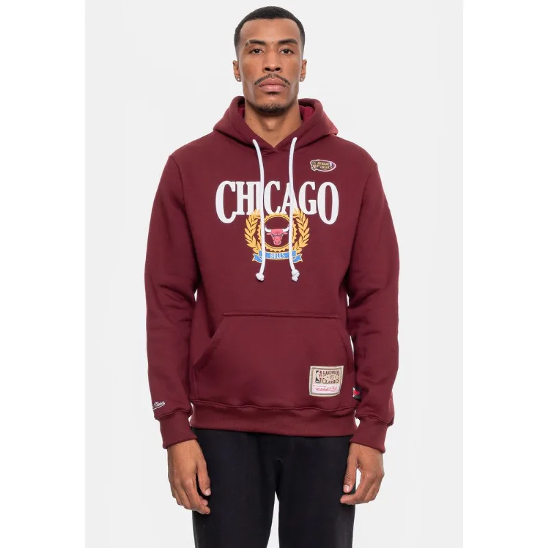 Moletom Mitchell & Ness Masculino Collegiate Chicago Bulls Bordô - GG