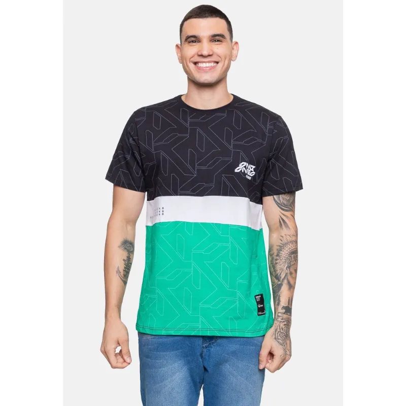 Camiseta Onbongo Masculina Stay Preta com Verde - G