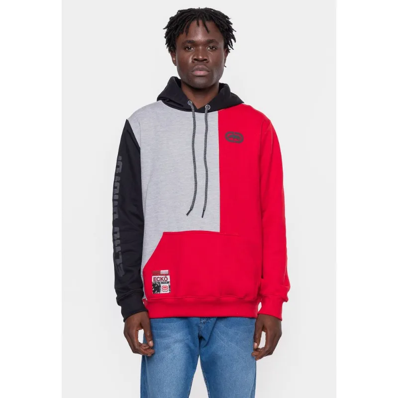 Moletom Ecko Masculino Cut New Cinza C/ Vermelho - P