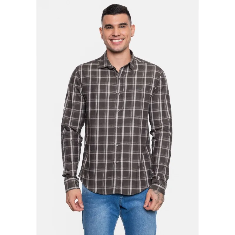Camisa HD Manga Longa Flanelada Xadrez Verde - GG