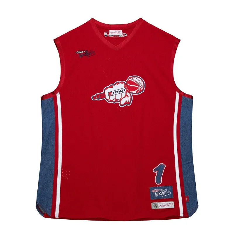 Regata Mitchell & Ness Jersey Collab And1 Mixtape Vermelha - XGG