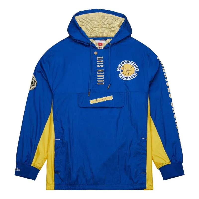Jaqueta Mitchell & Ness Team OG 2.0 Anorak Windbreaker Vintage Logo Golden State Warriors Azul Royal - G
