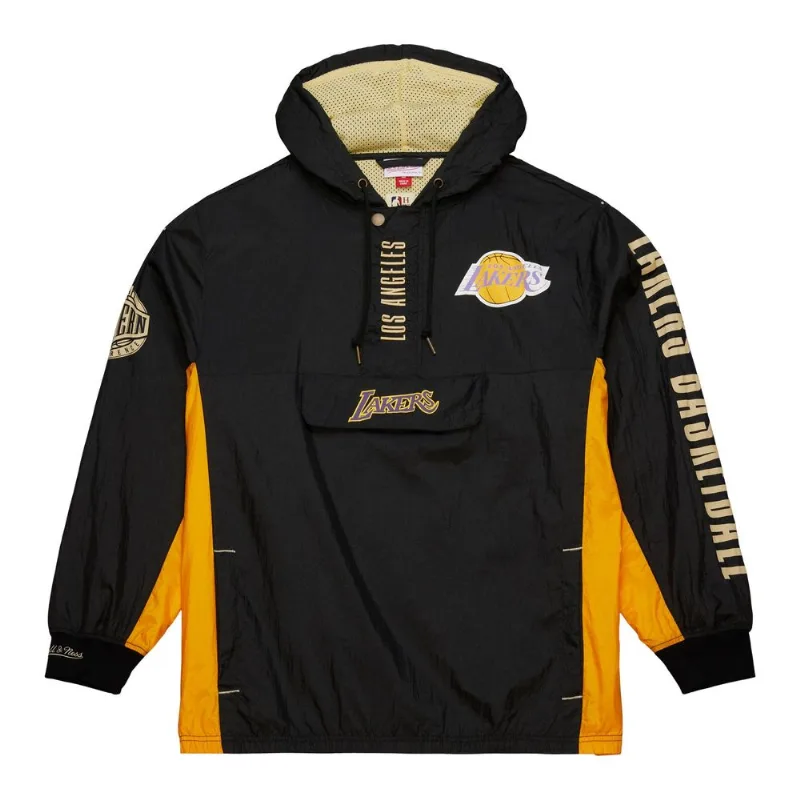 Jaqueta Mitchell & Ness Team OG 2.0 Anorak Windbreaker Vintage Logo Los Angeles Lakers Preta - P