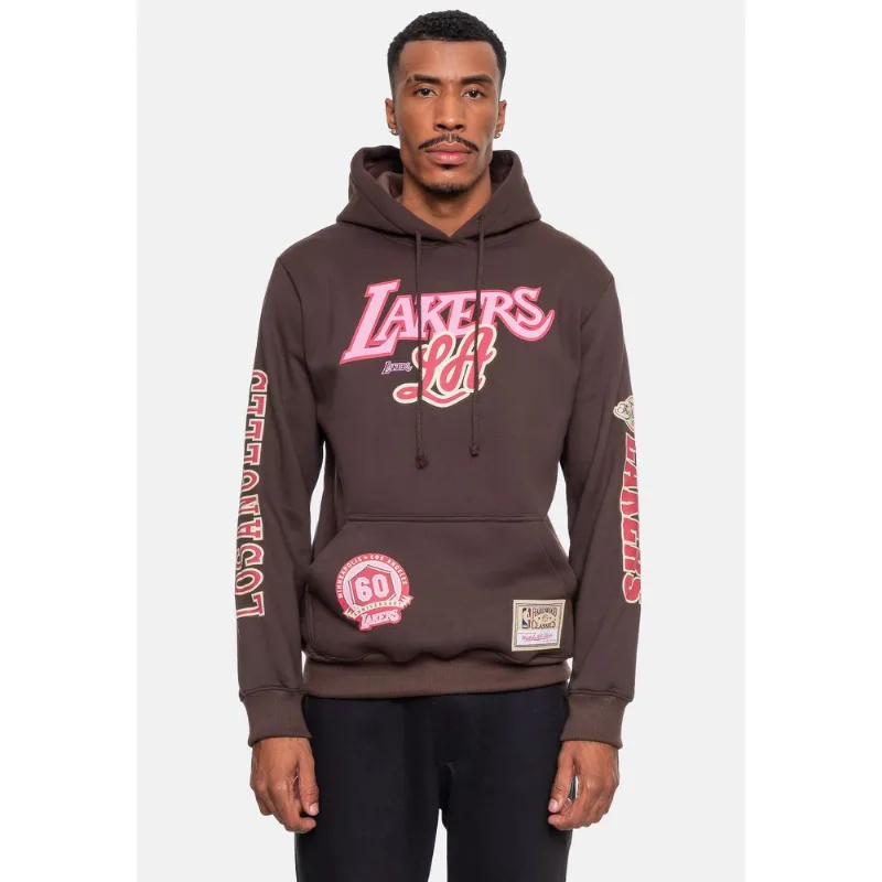 Moletom Mitchell & Ness Masculino Sugar Los Angeles Lakers Marrom Tartaruga - P