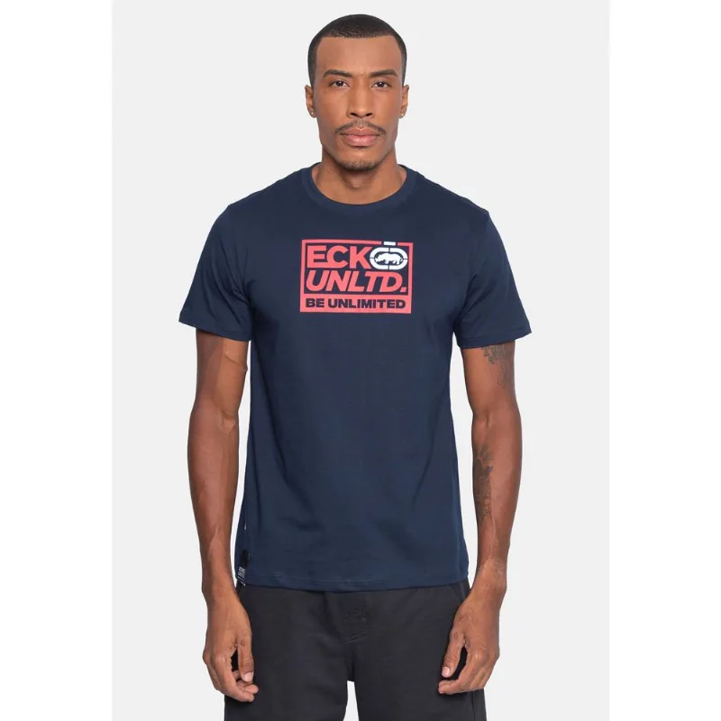 Camiseta Ecko Estampada Azul Marinho - GG
