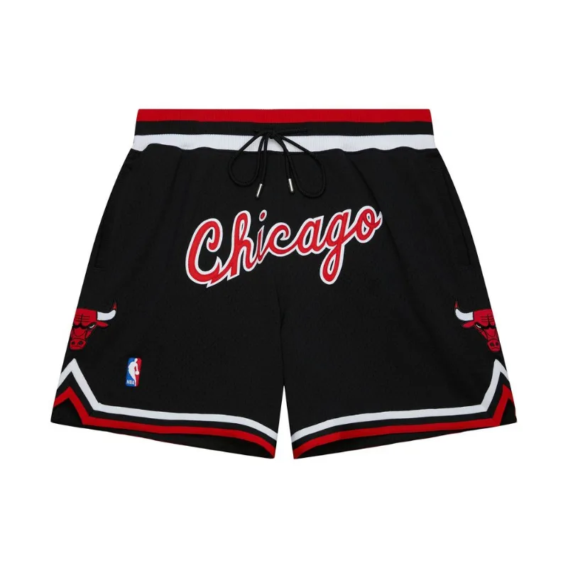 Shorts Mitchell & Ness Just Don 7 Inch Chicago Bulls Preto com Vermelho - G