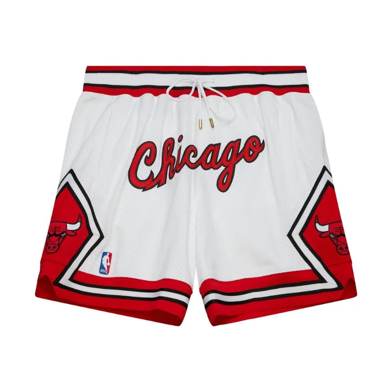 Shorts Mitchell & Ness Just Don 7 Inch Home Chicago Bulls Branco com Vermelho - G