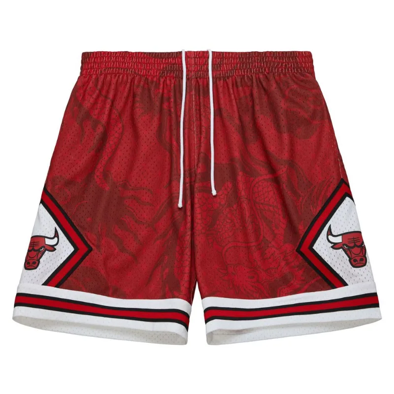 Shorts Mitchell & Ness Asian Heritage 6.0 Fashion Swingman Chicago Bulls 1997 Vermelho - GG