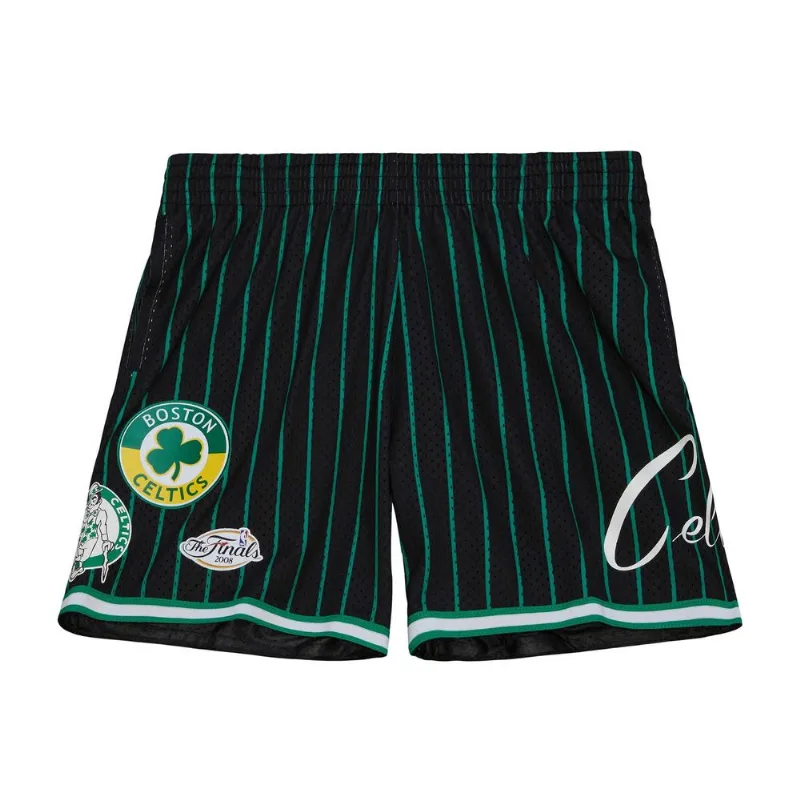 Shorts Mitchell & Ness Jersey City Collection Mesh Boston Celtics Preto - GG