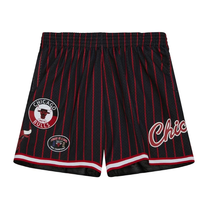 Shorts Mitchell & Ness Jersey City Collection Mesh Chicago Bulls Preta - M