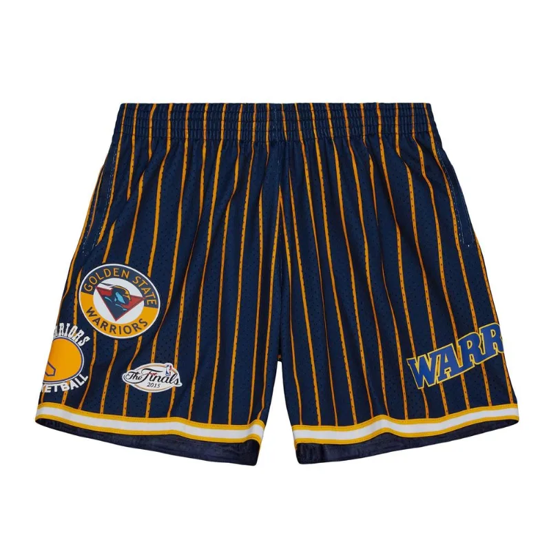 Shorts Mitchell & Ness City Collection Mesh Golden State Warriors Azul Marinho - GG