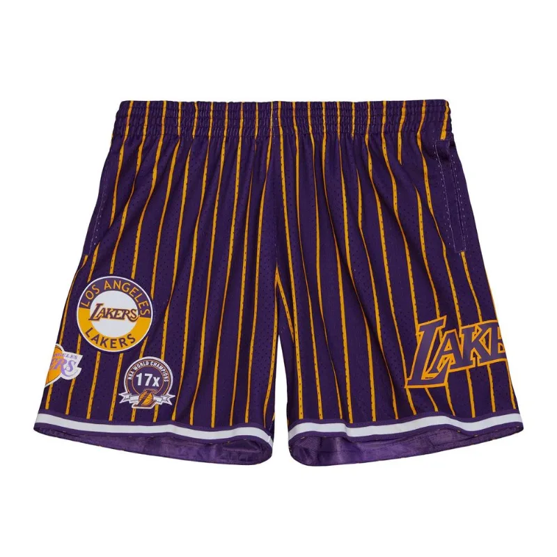 Shorts Mitchell & Ness Jersey City Collection Mesh Los Angeles Lakers Roxo - XGG