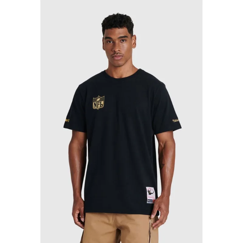 Camiseta Mitchell & Ness Especial Collab Baw x NFL Preta - G