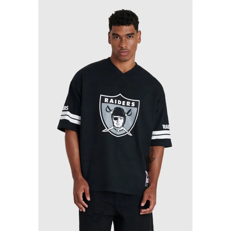 Camiseta Mitchell & Ness Oversize Collab Baw x NFL Las Vegas Raiders Preta - GG