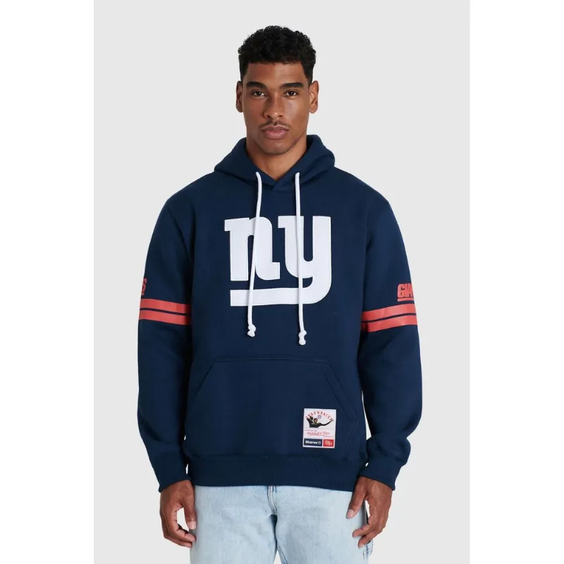 Moletom Mitchell & Ness Canguru Fechado Collab Baw x NFL NY Giants Azul Marinho - P