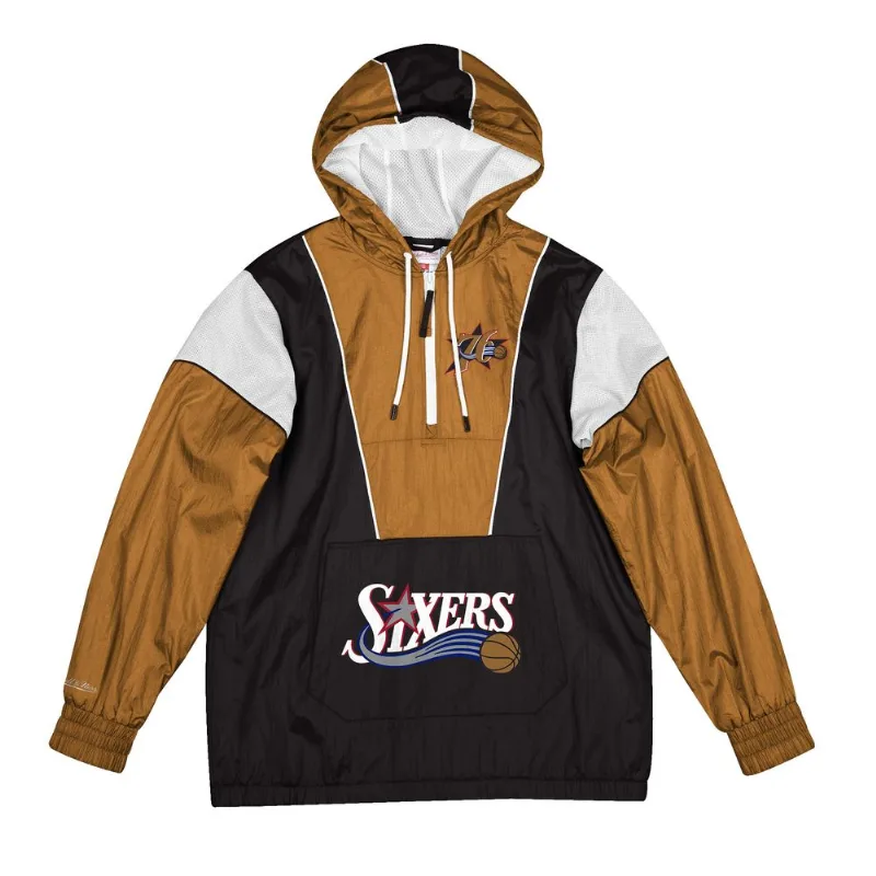 Jaqueta Mitchell & Ness Windbreaker NBA Highlight Reel Philadelphia 76ers Preta - G