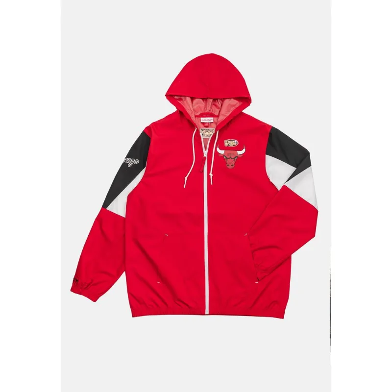 Jaqueta Mitchell & Ness NBA Throw It Back Full Zip Windbreaker Chicago Bulls Vermelha - G