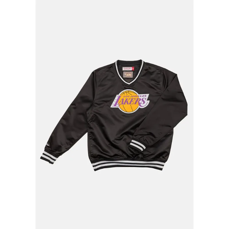 Moletom Mitchell & Ness V-Neck Pullover Jacket Los Angeles Lakers Preta - P