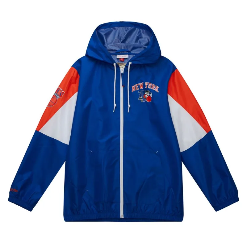 Jaqueta Mitchell & Ness NBA Throw It Back Full Zip Windbreaker New York Knicks Azul Royal - GG