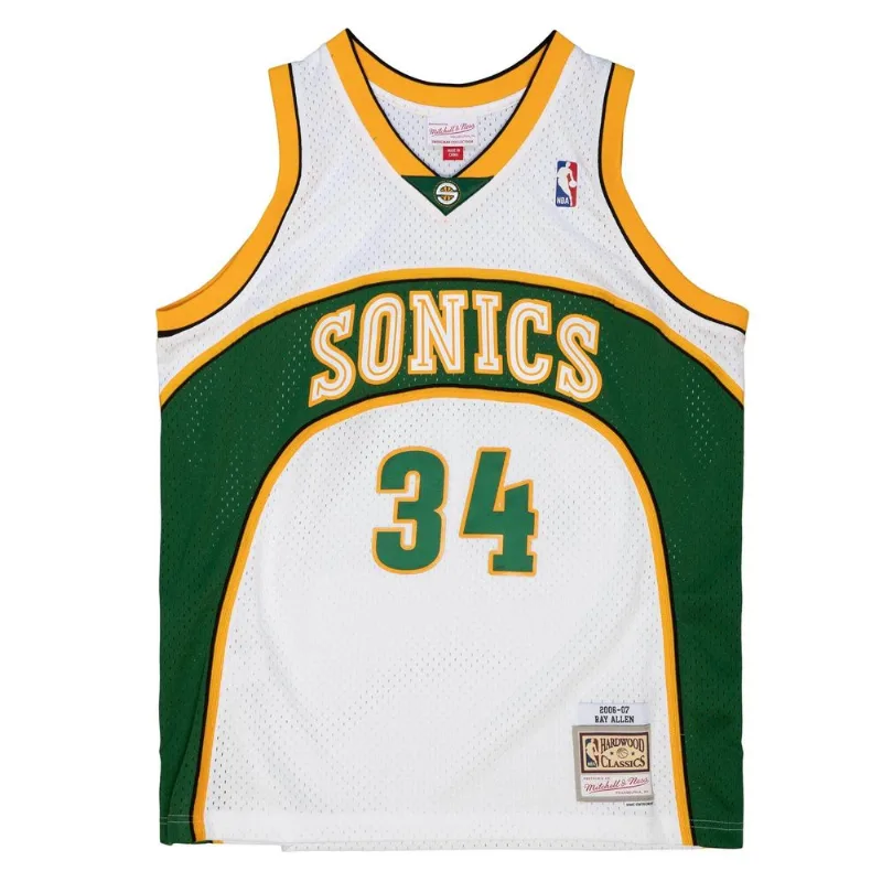 Regata Mitchell & Ness Swingman Jersey Seattle Supersonics 2006-07 Ray Allen Branca - XGG