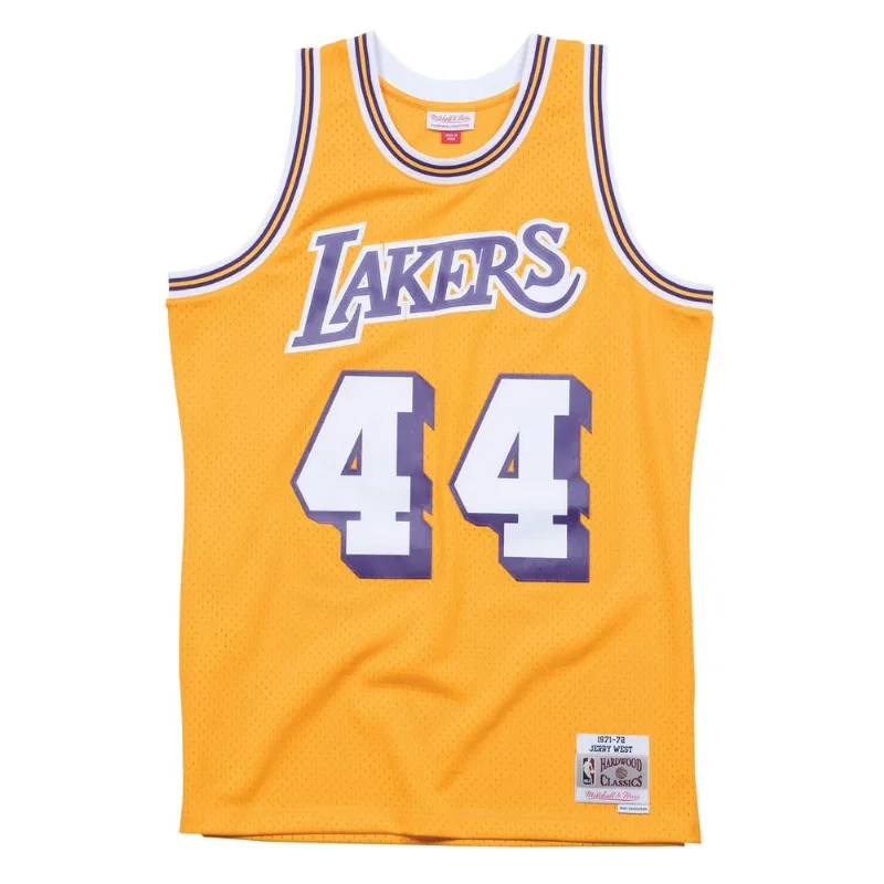 Regata Mitchell & Ness Swingman Jersey Los Angeles Lakers 1971-72 Jerry West Amarela - M