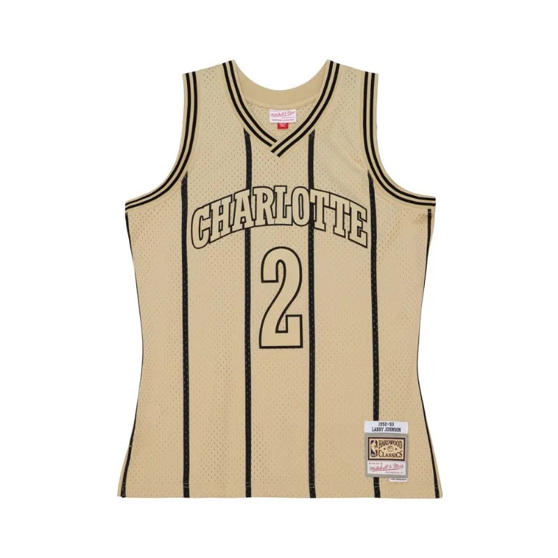 Regata Mitchell & Ness Swingman Jersey Charlotte Hornets 1992-93 Larry Johnson Caqui - P
