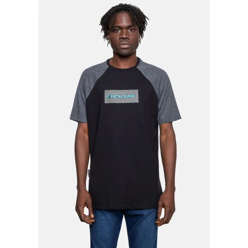 Camiseta Fatal Masculina Raglan Counter Preta - GG
