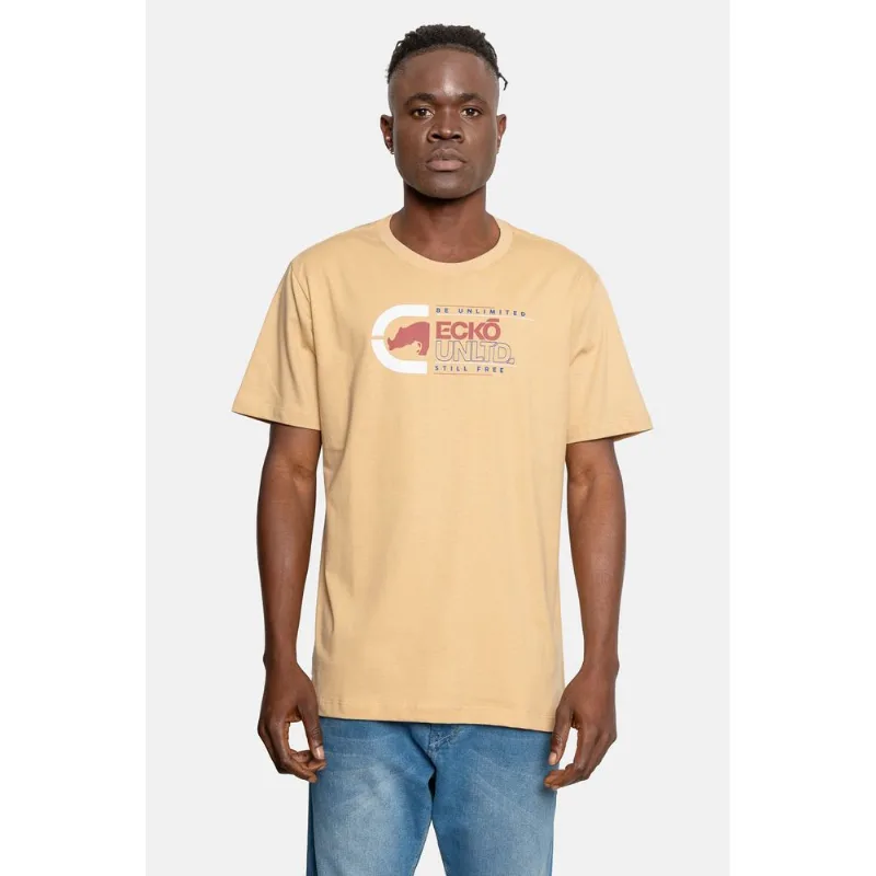 Camiseta Ecko Masculina LogoNew Bege - M