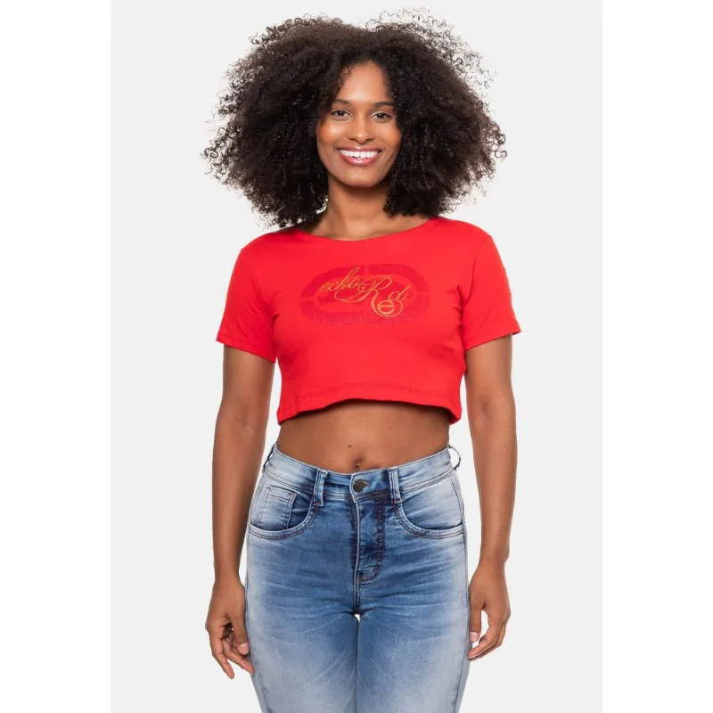 Camiseta Ecko Feminina Cropped Especial Vermelha - P