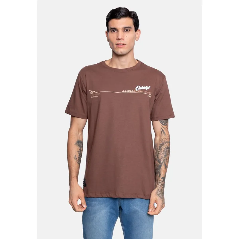 Camiseta Onbongo Estampada Marrom - P