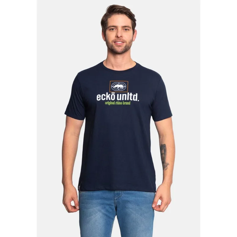Camiseta Ecko Estampada Azul Marinho - GG