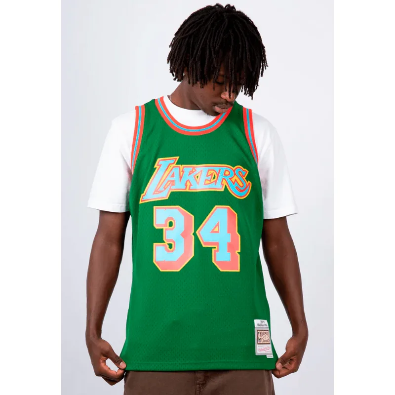 Regata Mitchell & Ness NBA Classic Jersey Stateside Los Angeles Lakers Shaquille O'Neal 1996-97 Verde - 3XL