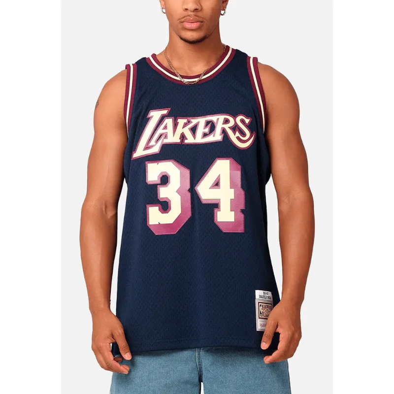 Regata Mitchell & Ness NBA Swingman Jersey Culture Kings Los Angeles Lakers Shaquille O'Neal 1996-97 Azul Marinho - 3XL