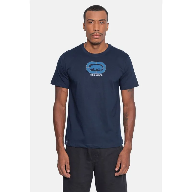Camiseta Ecko Estampada Azul Marinho - M