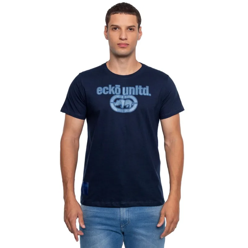 Camiseta Ecko Estampada Azul Marinho - M