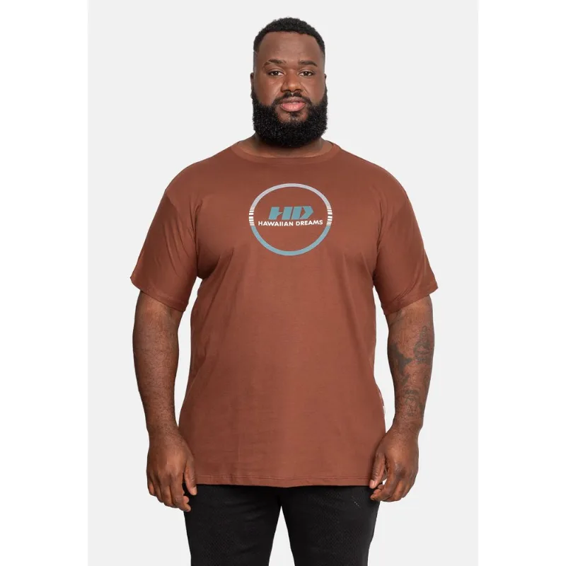 Camiseta HD Estampada Plus Size Marrom - Plus P