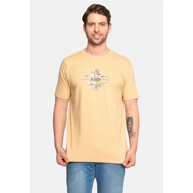 Camiseta HD Estampada Bege Claro - M
