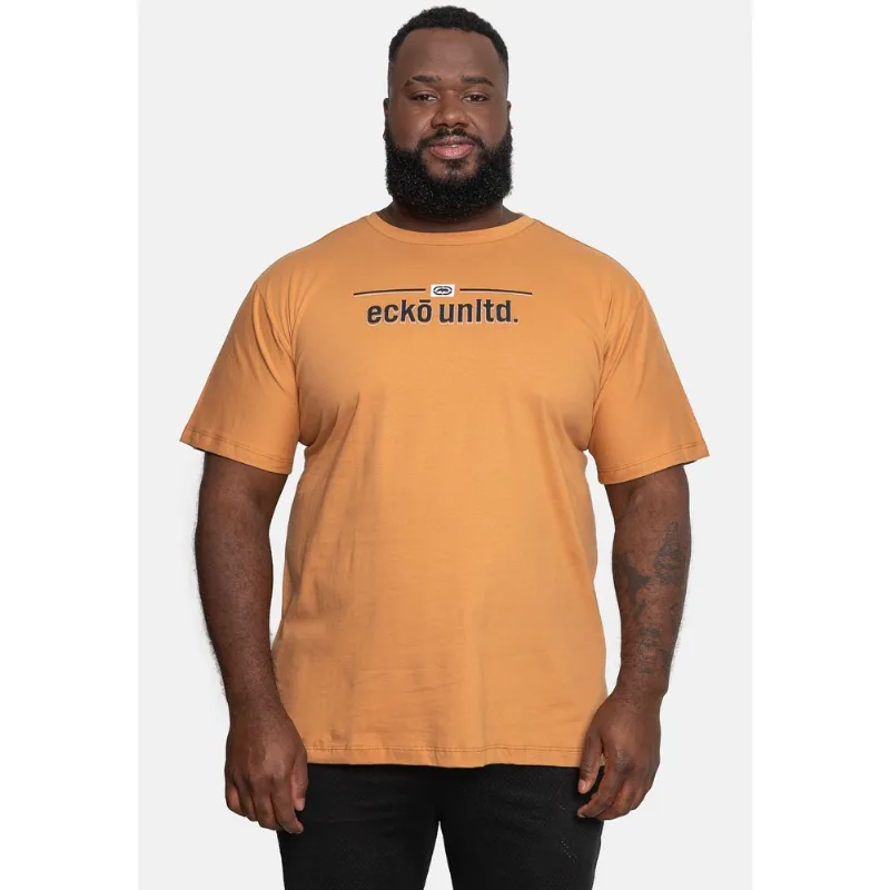 Camiseta Ecko Estampada Plus Size Bege - Plus P