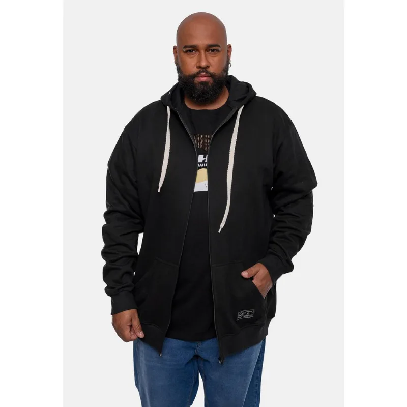 Moletom HD Canguru Aberto Plus Size Preto - Plus M